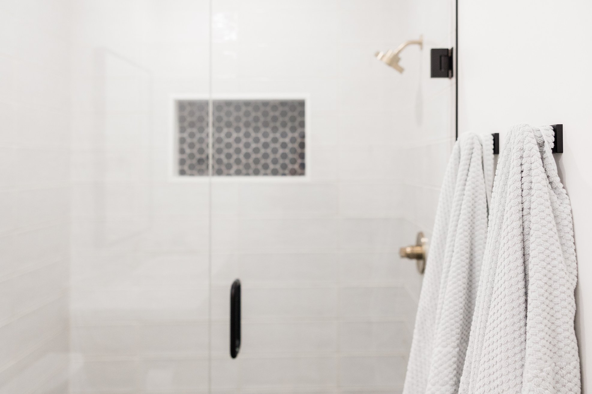 Towels Hanging in the Shower Room